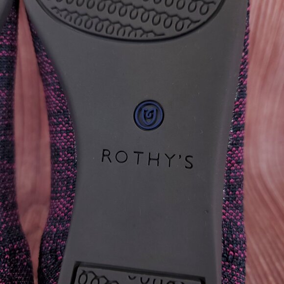 Rothys Womens Sz 7.5 The Point Heather Magenta Slip On Flats Shoes Retired Rare - Picture 14 of 15